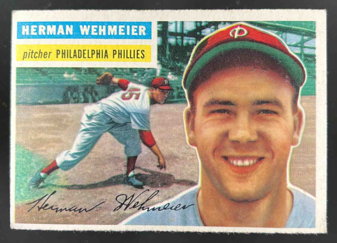 Card image for 1956 TOPPS HERMAN WEHMEIER #78B PHILADELPHIA PHILLIES