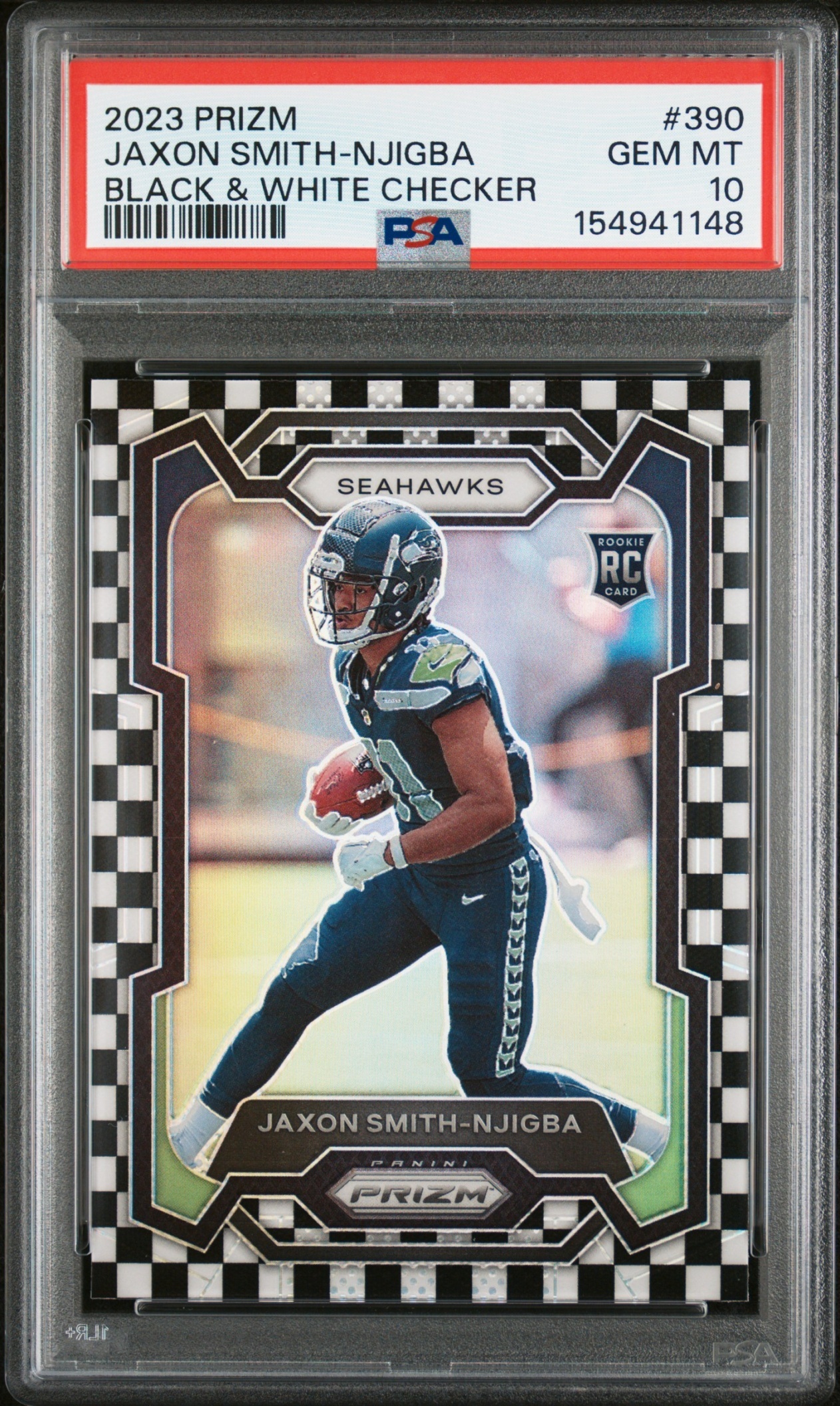 Card image for 2022 Panini Prizm Phidarian Mathis Black and White Checker #390 RC Commanders