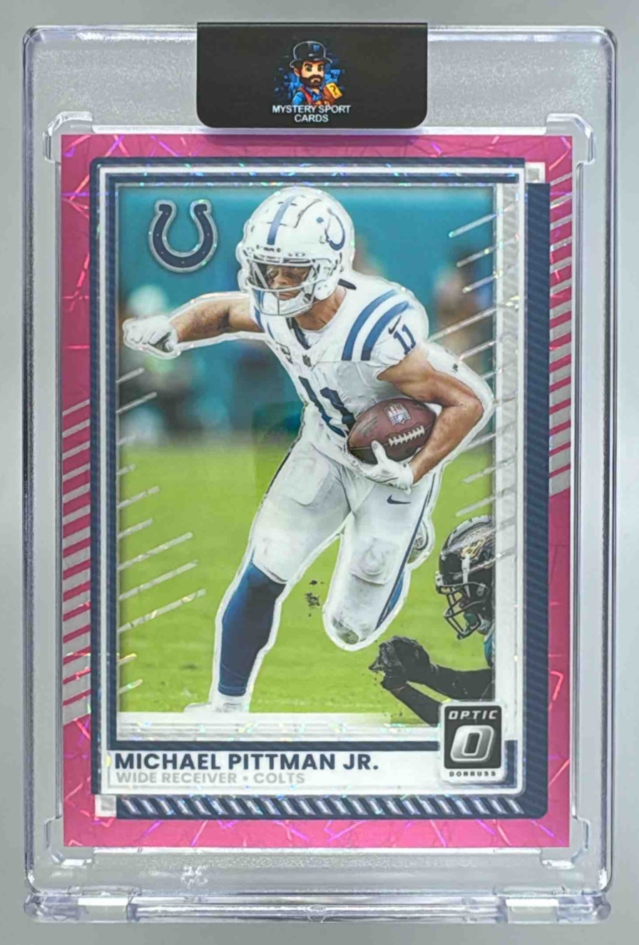 Card image for 2025 Panini Donruss Optic Michael Pittman Jr. Pink Velocity Prizm /99 #131 Colts