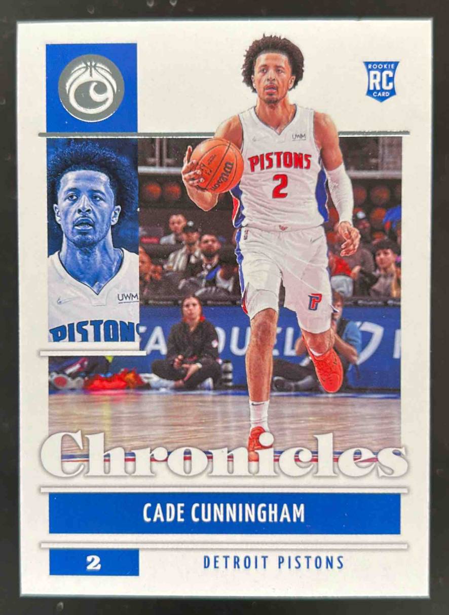 Card image for 2021-22 PANINI CHRONICLES CADE CUNNINGHAM #50 RC ROOKIE DETROIT PISTONS