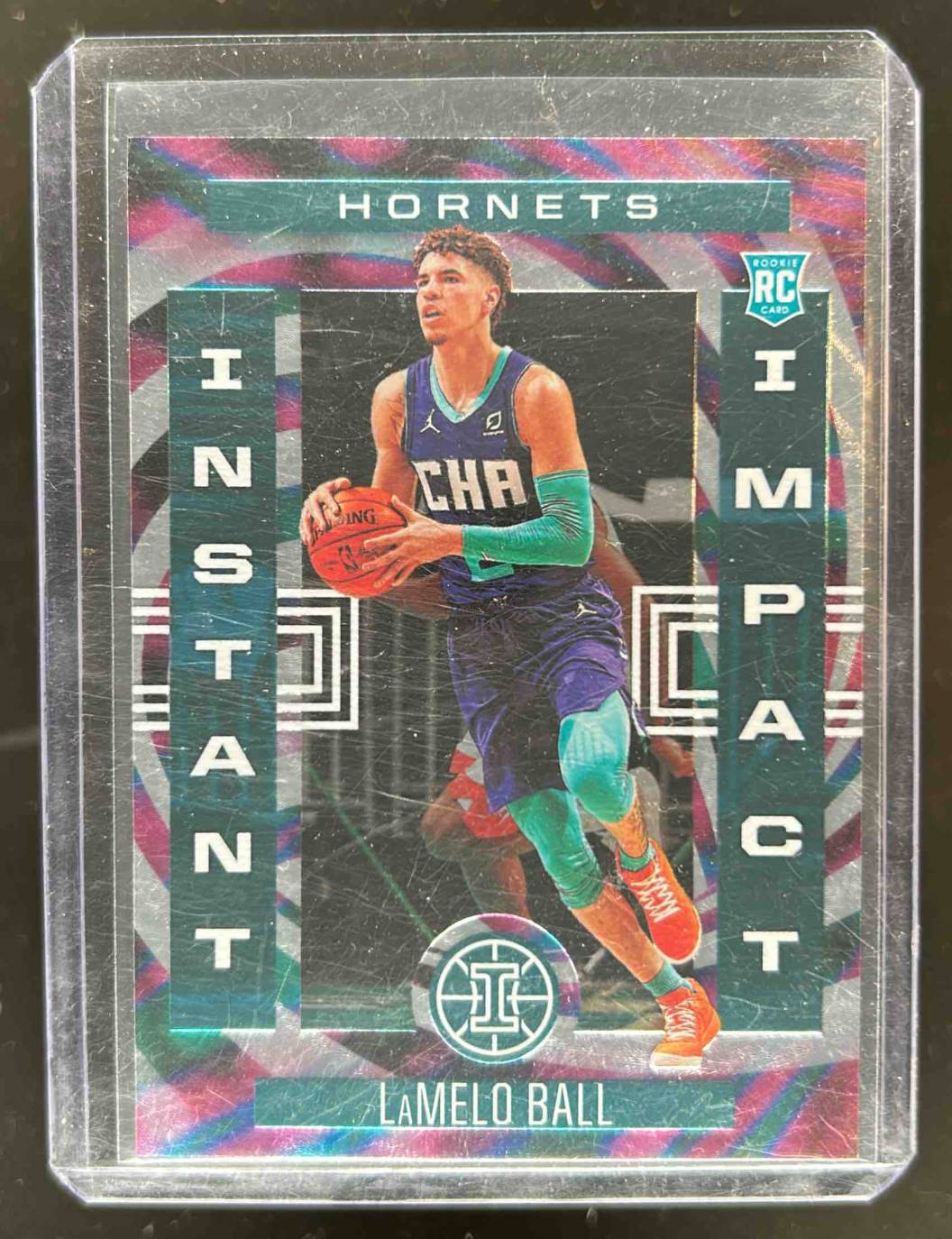Card image for 2020-21 PANINI ILLUSIONS LAMELO BALL #8 INSTANT IMPACT RC CHARLOTTE HORNETS