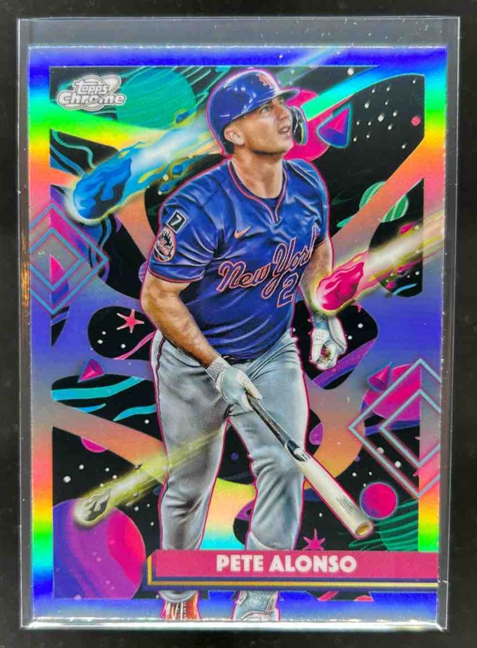 Card image for Pete Alonso 2025 Topps Baseball Cosmic Chrome Refractor New York Mets