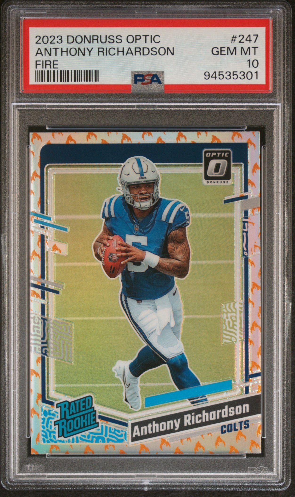 Card image for 2023 Panini Donruss Optic Anthony Richardson Pink Prizm #247 RC Rated Rookie Colts