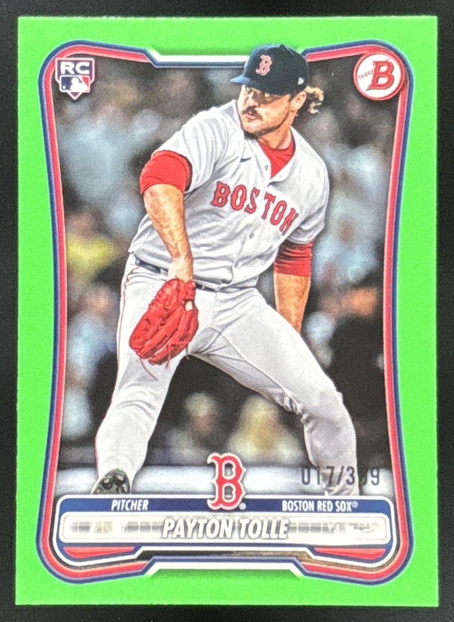 Card image for Payton Tolle 2026 Bowman Neon Green Border /399 Boston Red Sox