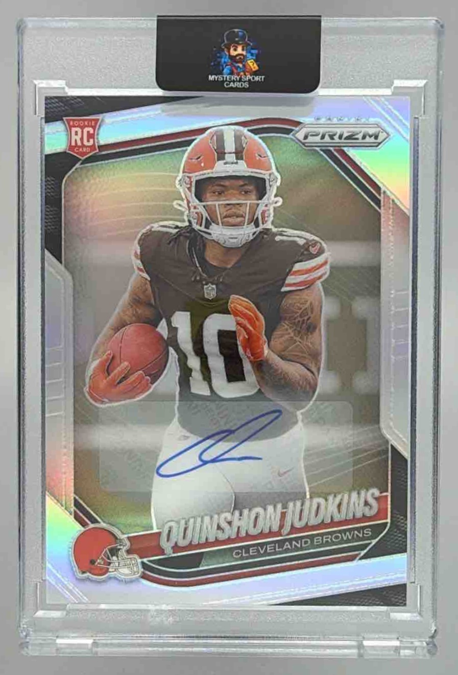 Card image for 2025 Panini Prizm Quinshon Judkins Rookie Choice Auto /100 #313 RC Browns