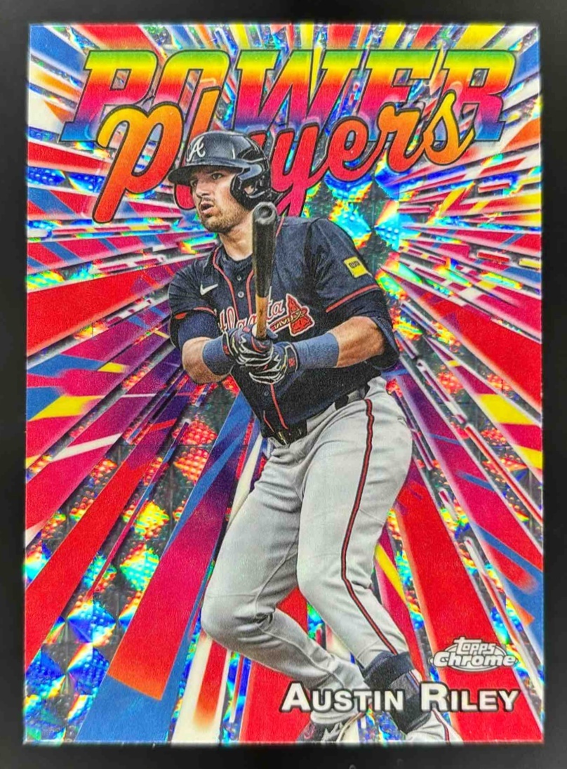 Card image for 2025 Topps Chrome Update Austin Riley Power Players Geometric Refractor