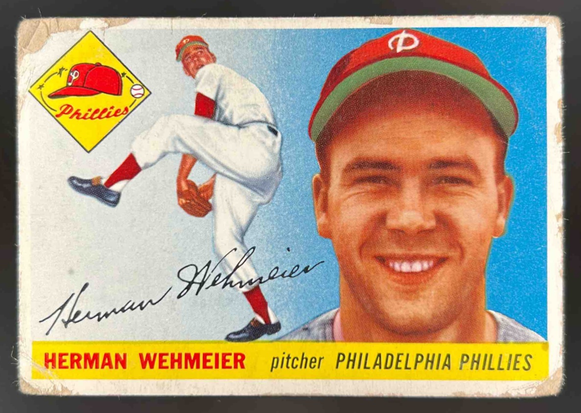 Card image for 1955 TOPPS BASEBALL HERMAN WEHMEIER #29A PHILADELPHIA PHILLIES