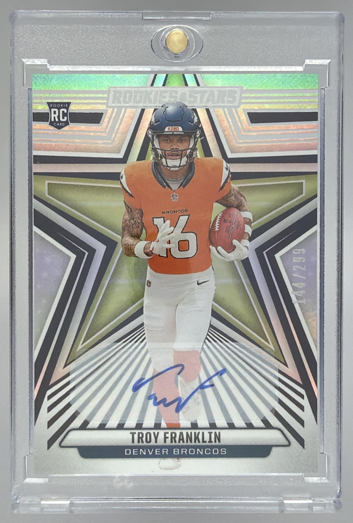 Card image for 2024 Panini Rookies & Stars Troy Franklin Rookie Signatures /299 #194 RC Auto Broncos