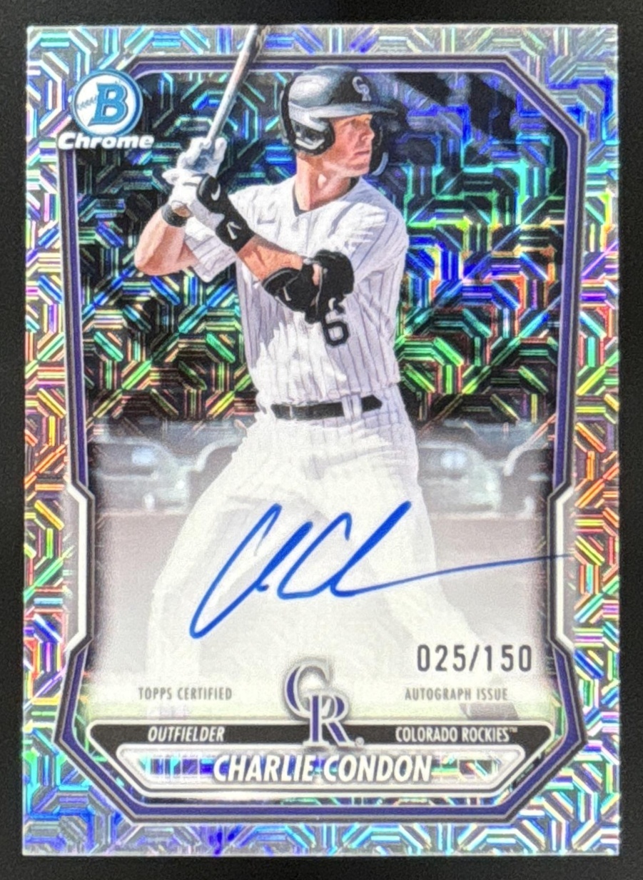 Card image for 2026 Bowman Charlie Condon Chrome Prospect Auto HTA Choice Refractor /150