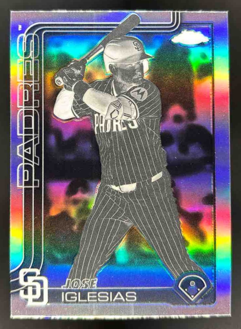 Card image for 2025 Topps Chrome Update Jose Iglesias Negative Refractor #USC60 Padres