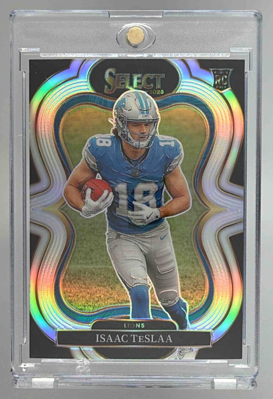 Card image for 2025 Panini Football Select Isaac TeSlaa Suite Level #370 RC Detroit Lions