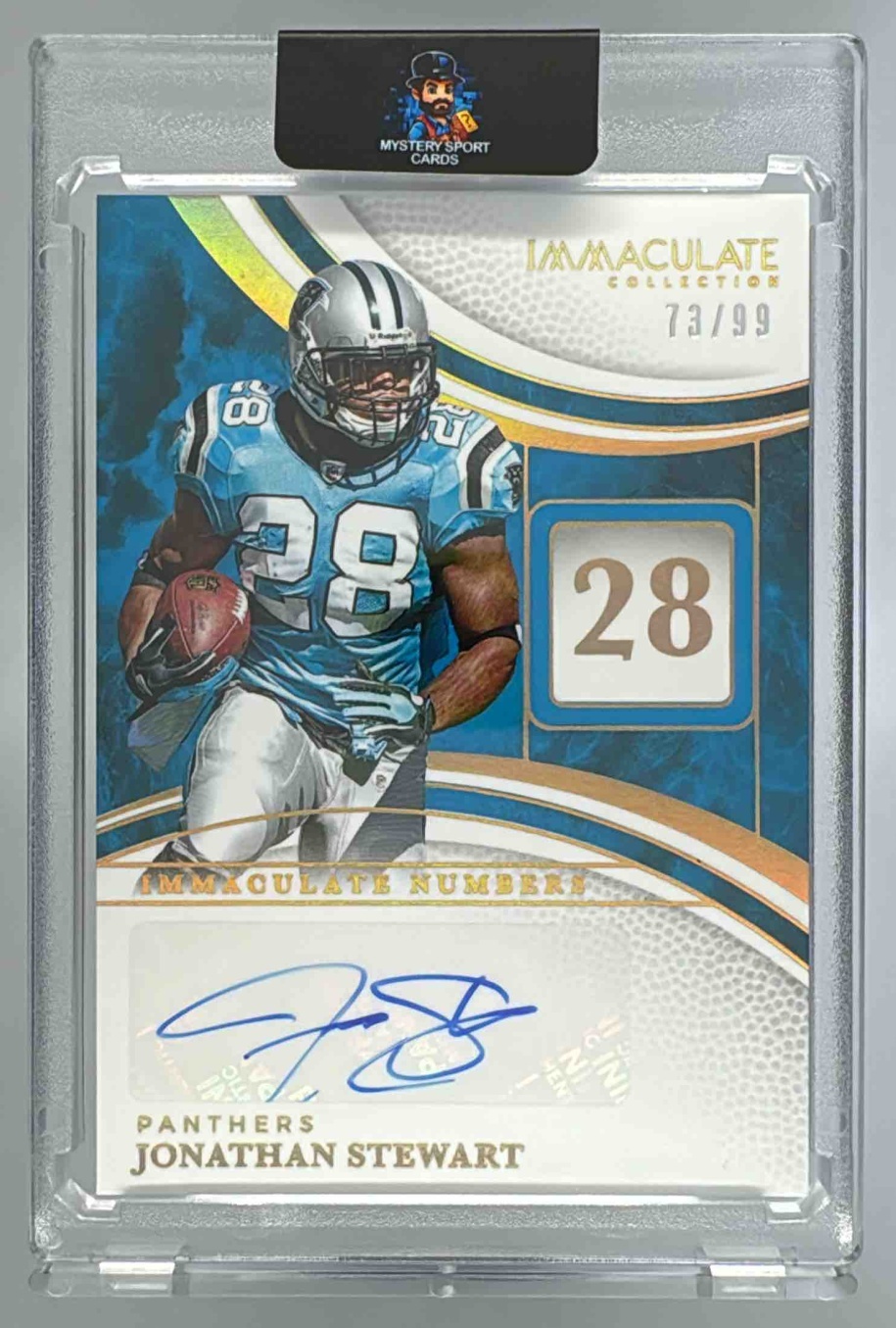 Card image for 2025 Panini Immaculate Collection Jonathan Stewart Numbers Signatures /99 #35 Auto Panthers