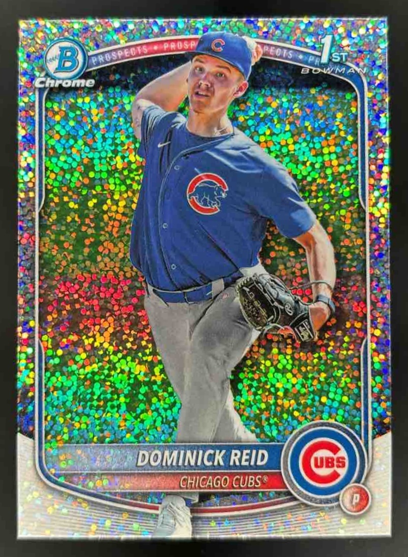 Card image for 2025 Bowman Draft Dominick Reid Chrome Sparkle Refractor #BDC-53 Cubs