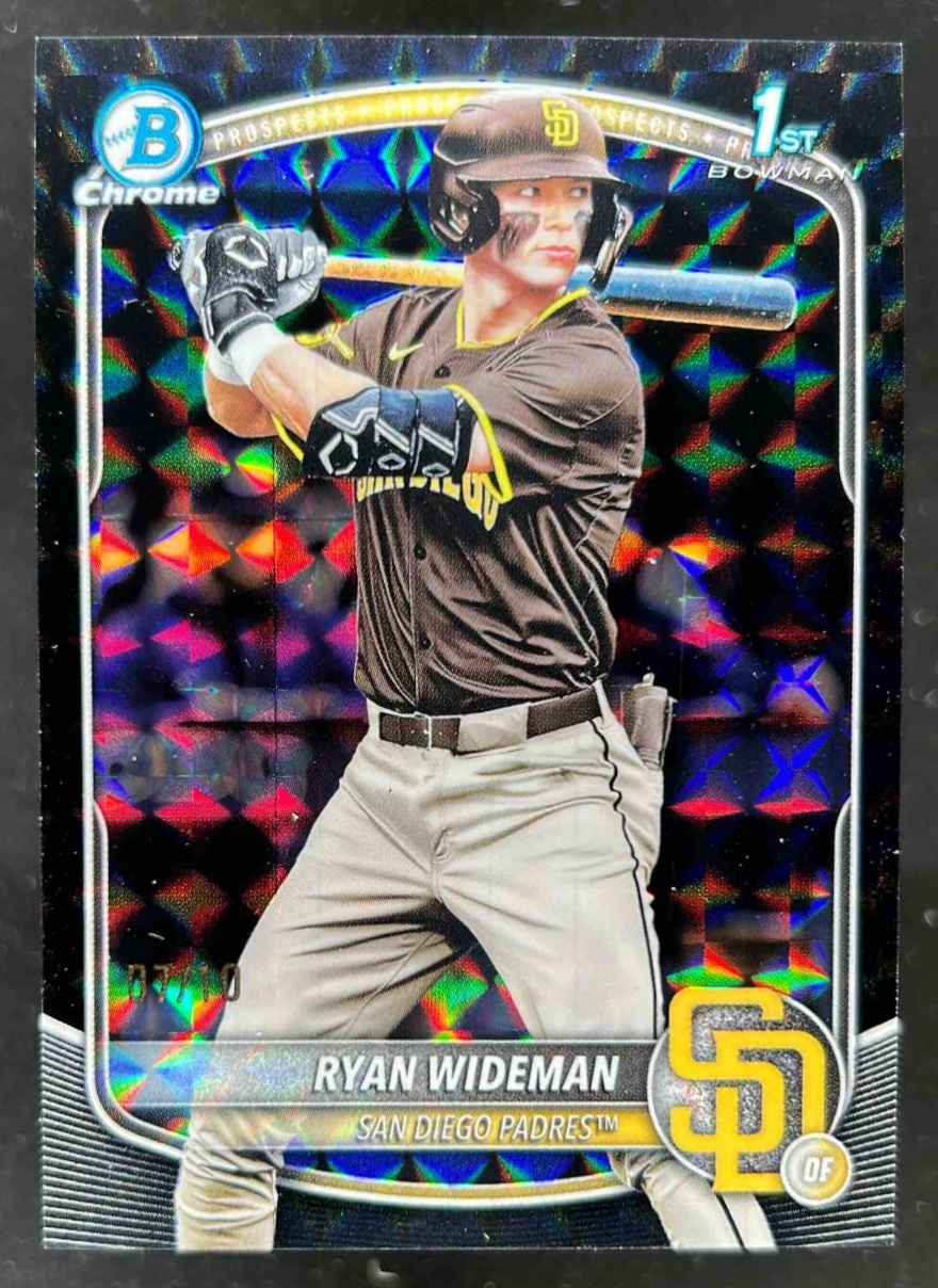Card image for Ryan Wideman 2025 Bowman Draft Chrome Black Geometric Refractor /10