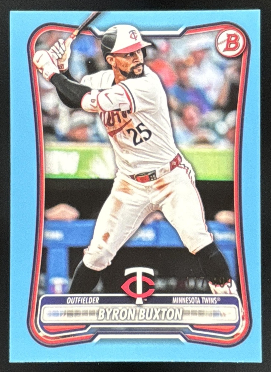 Card image for Byron Buxton 2026 Bowman Sky Blue Border /499 Minnesota Twins