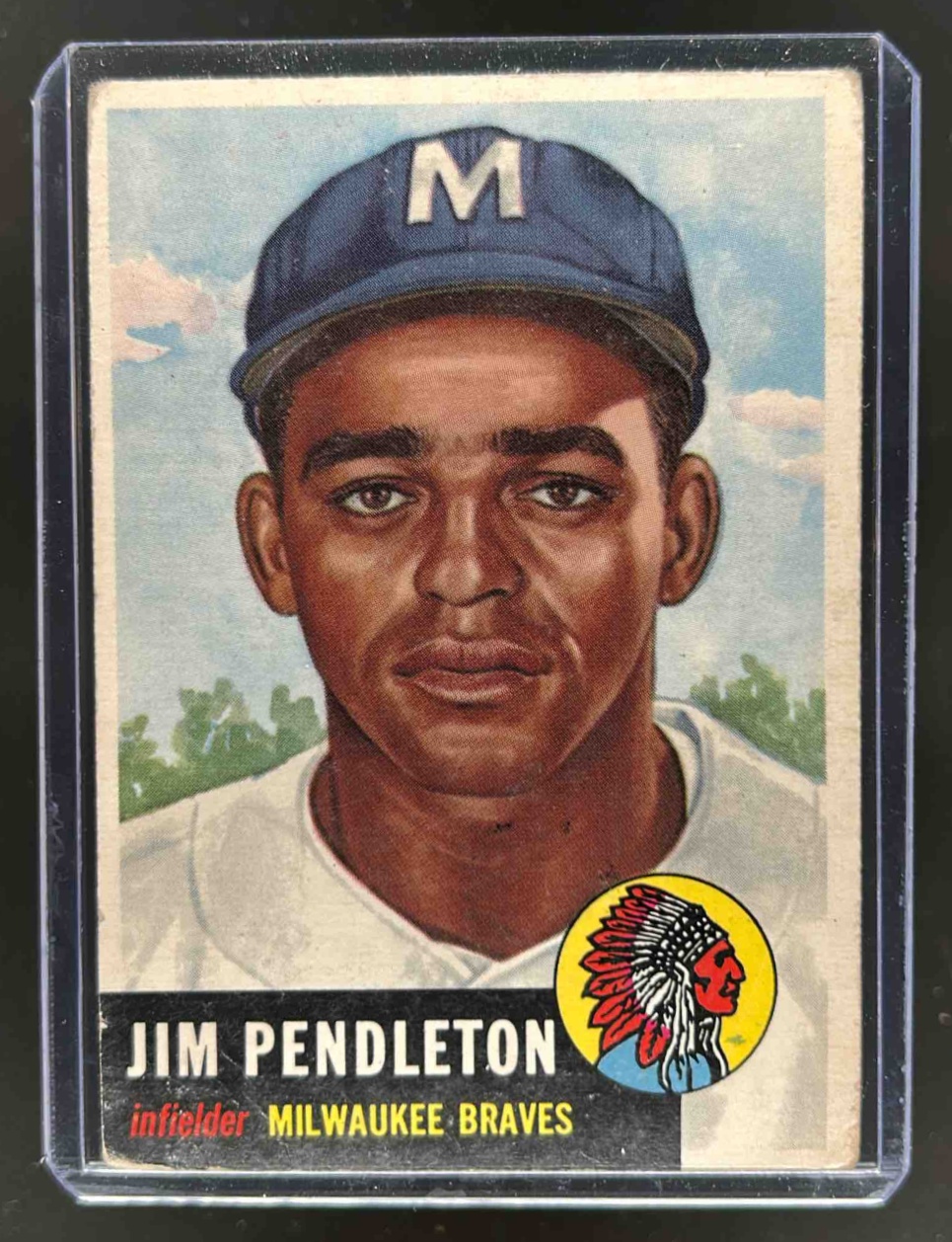 Card image for 1953 TOPPS BASEBALL JIM PENDLETON #185 RC