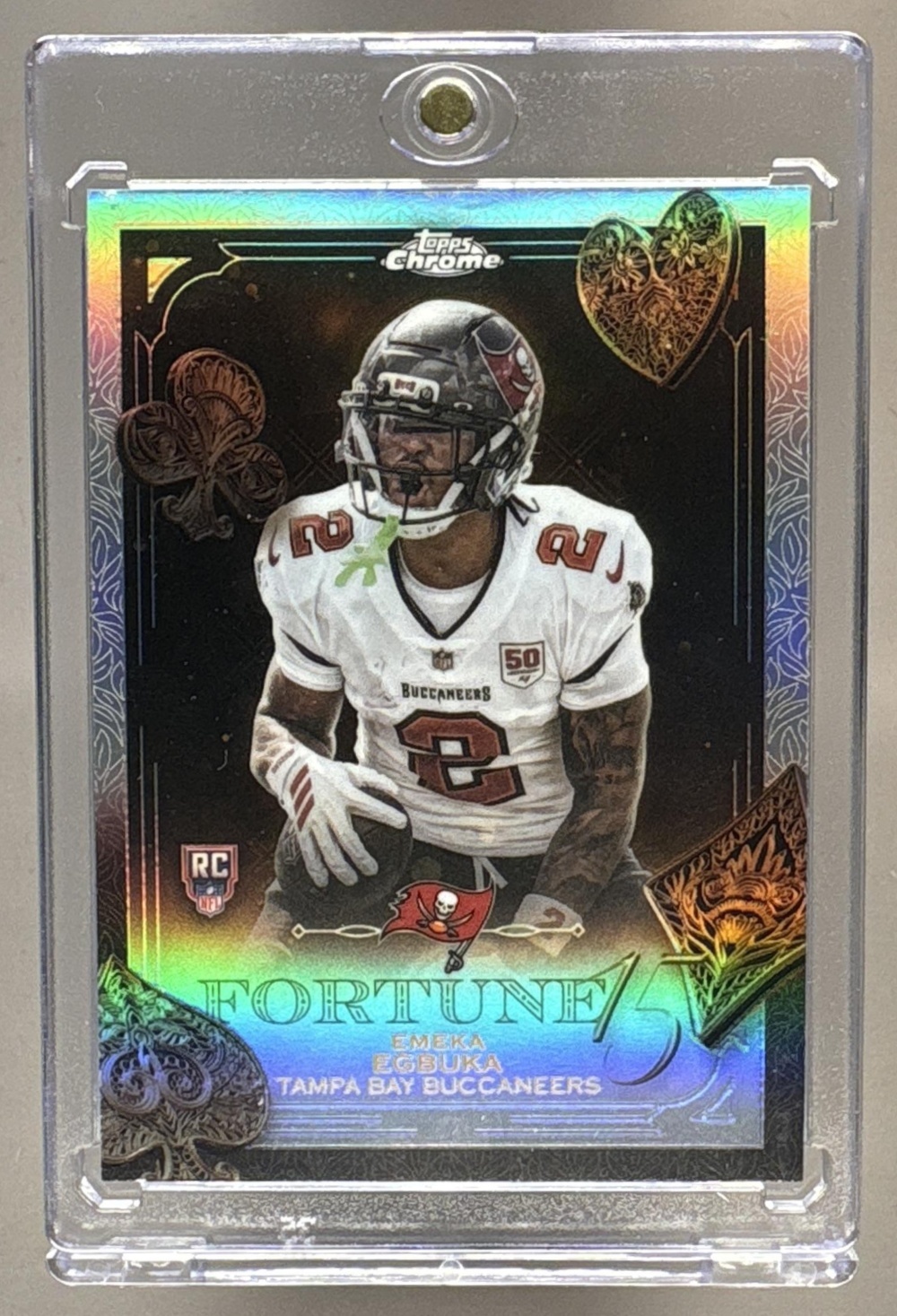 2025 TOPPS CHROME EMEKA EGBUKA #F15-21 FORTUNE 15 REFRACTOR RC BUCCANEERS