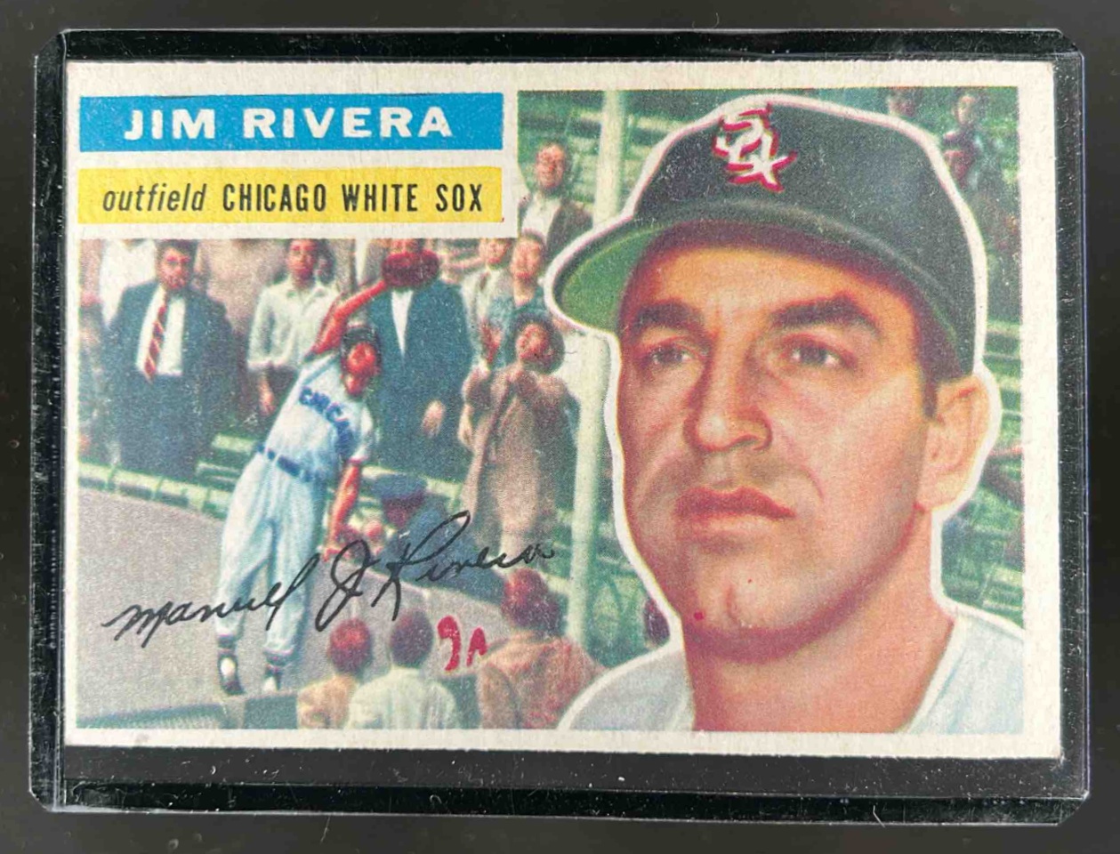 Card image for 1956 TOPPS BASEBALL JIM RIVERA #70B CHICAGO WHITE SOX
