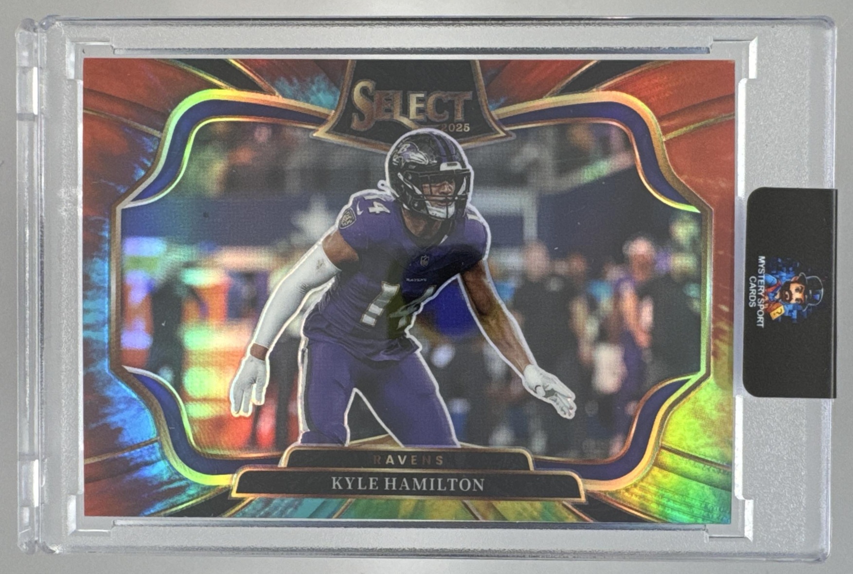 Card image for 2024 Panini Select Kyle Hamilton Concourse Tie-Dye Prizm /25 #78 Ravens