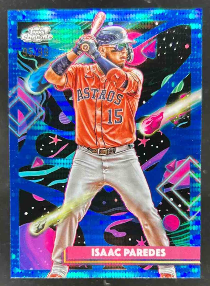 Card image for Isaac Paredes 2025 Topps Cosmic Chrome Blue Moon Refractor /99