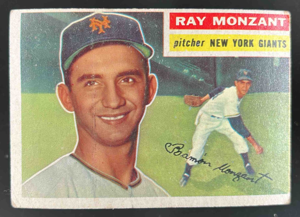 Card image for 1956 TOPPS BASEBALL RAY MONZANT #264 RC NEW YORK GIANTS