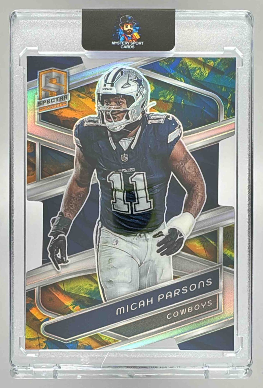Card image for 2024 Panini Spectra Micah Parsons Universal Die Cut /10 #34 Cowboys