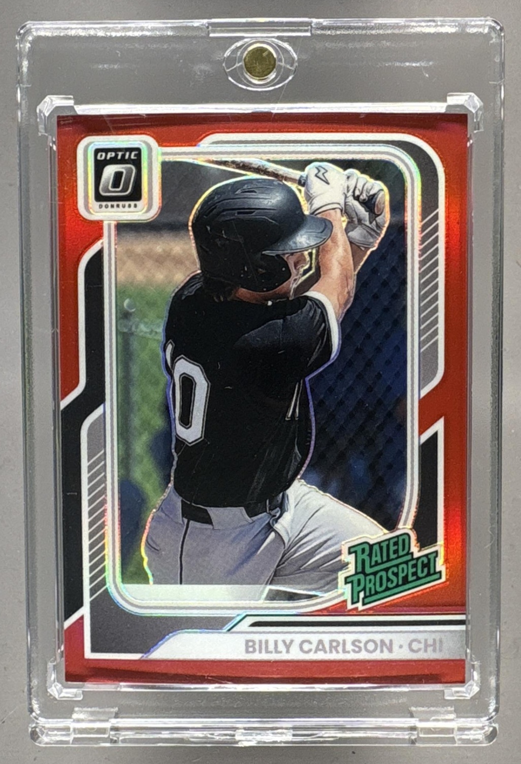 2026 PANINI DONRUSS BILLY CARLSON #197 RATED PROSPECTS OPTIC RED /99 PROSPECT