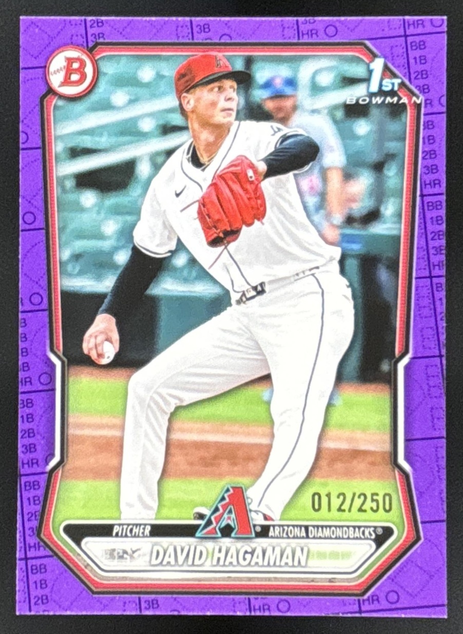 Card image for David Hagaman 2026 Bowman Purple Pattern /250 Prospects Arizona Diamondbacks