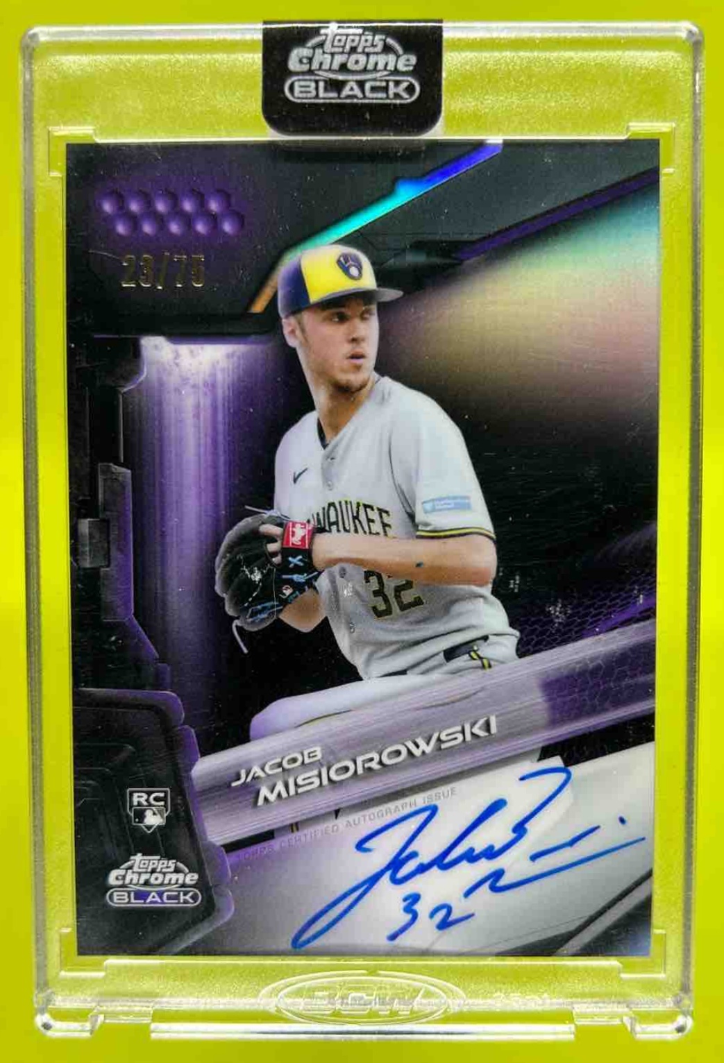Jacob Misiorowski 2026 Topps Chrome Black Auto Purple Refractor /75