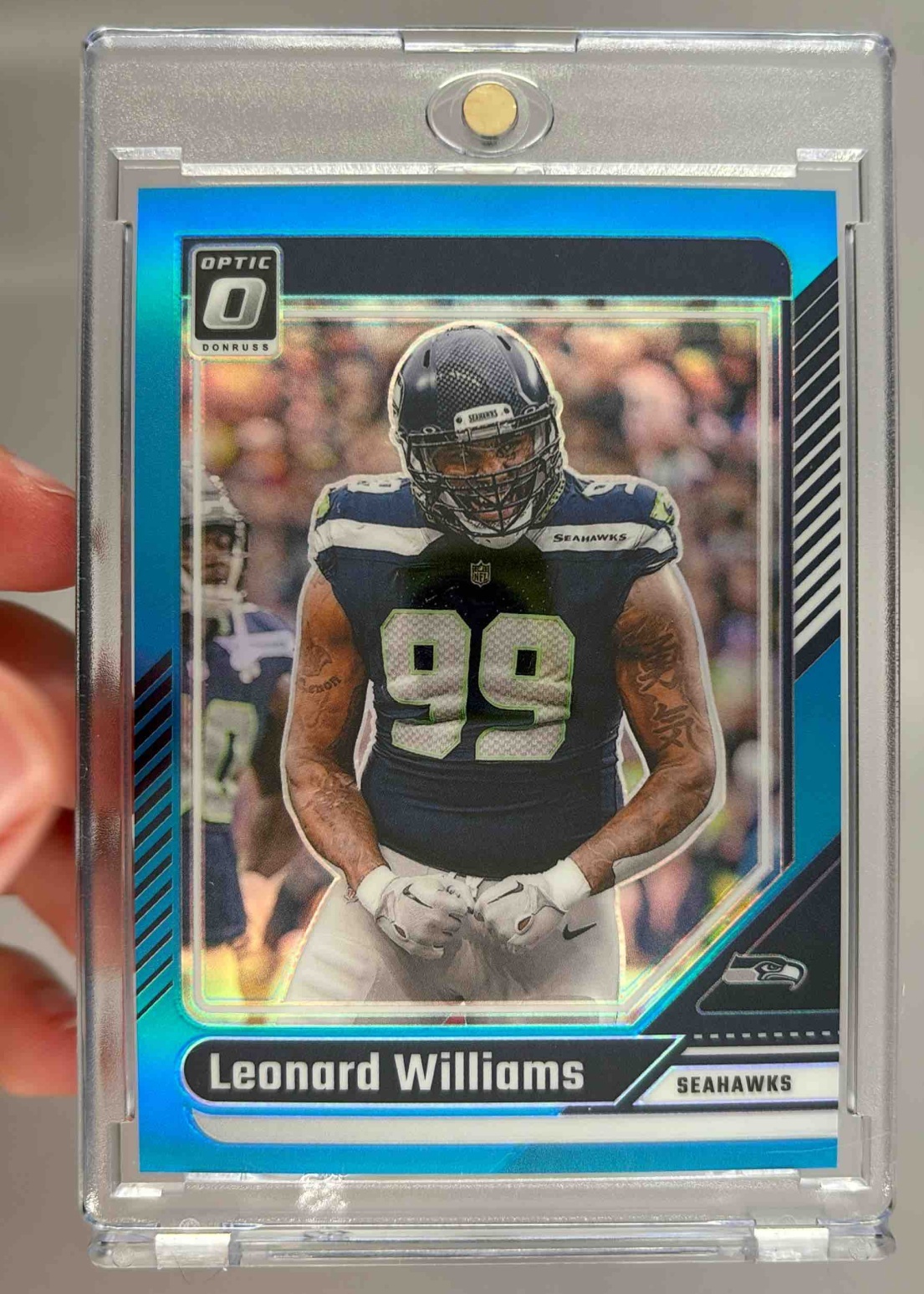 Card image for 2024 Panini Donruss Optic Leonard Williams Aqua /299 #182 Seahawks