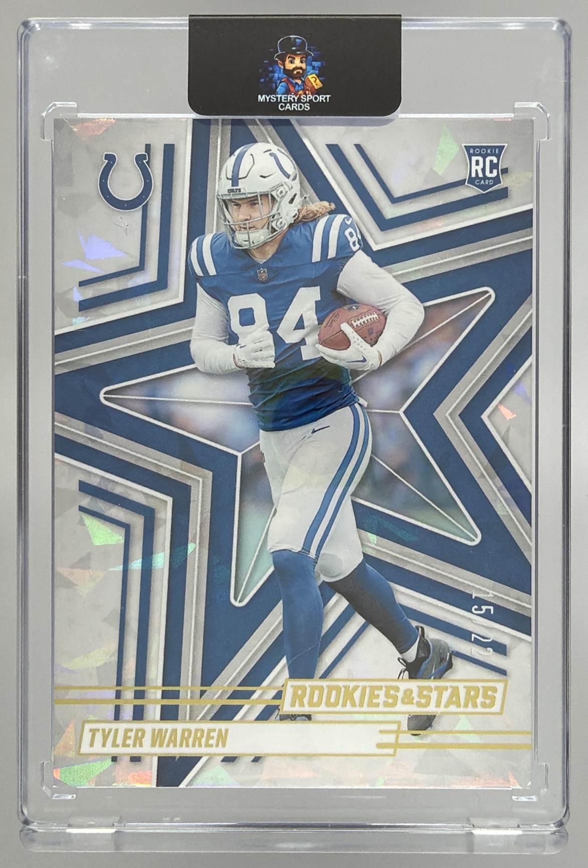 Card image for 2025 Panini Rookies & Stars Tyler Warren Ice FOTL /22 #195 RC Colts