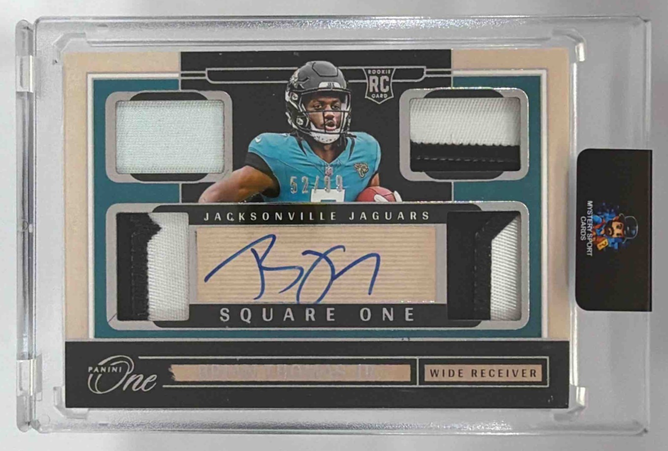 Card image for 2024 Panini One Brian Thomas Jr. Square Auto /99 #66 MEM RC Jaguars