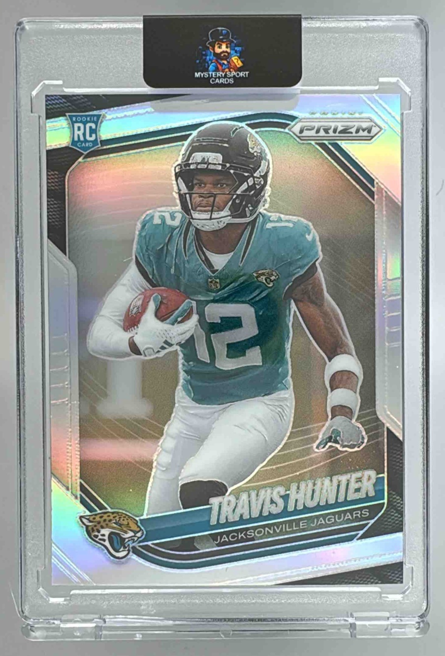 Card image for 2025 Panini Mosaic Travis Hunter Rookies Silver Prizm #301 RC Jaguars
