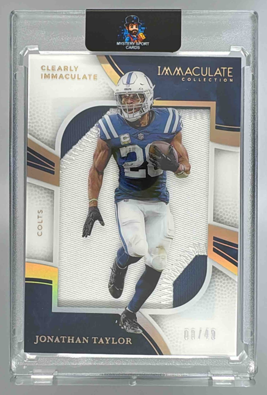 Card image for 2025 Panini Immaculate Collection Jonathan Taylor Clearly Jerseys /99 #CIJ-JT MEM Colts