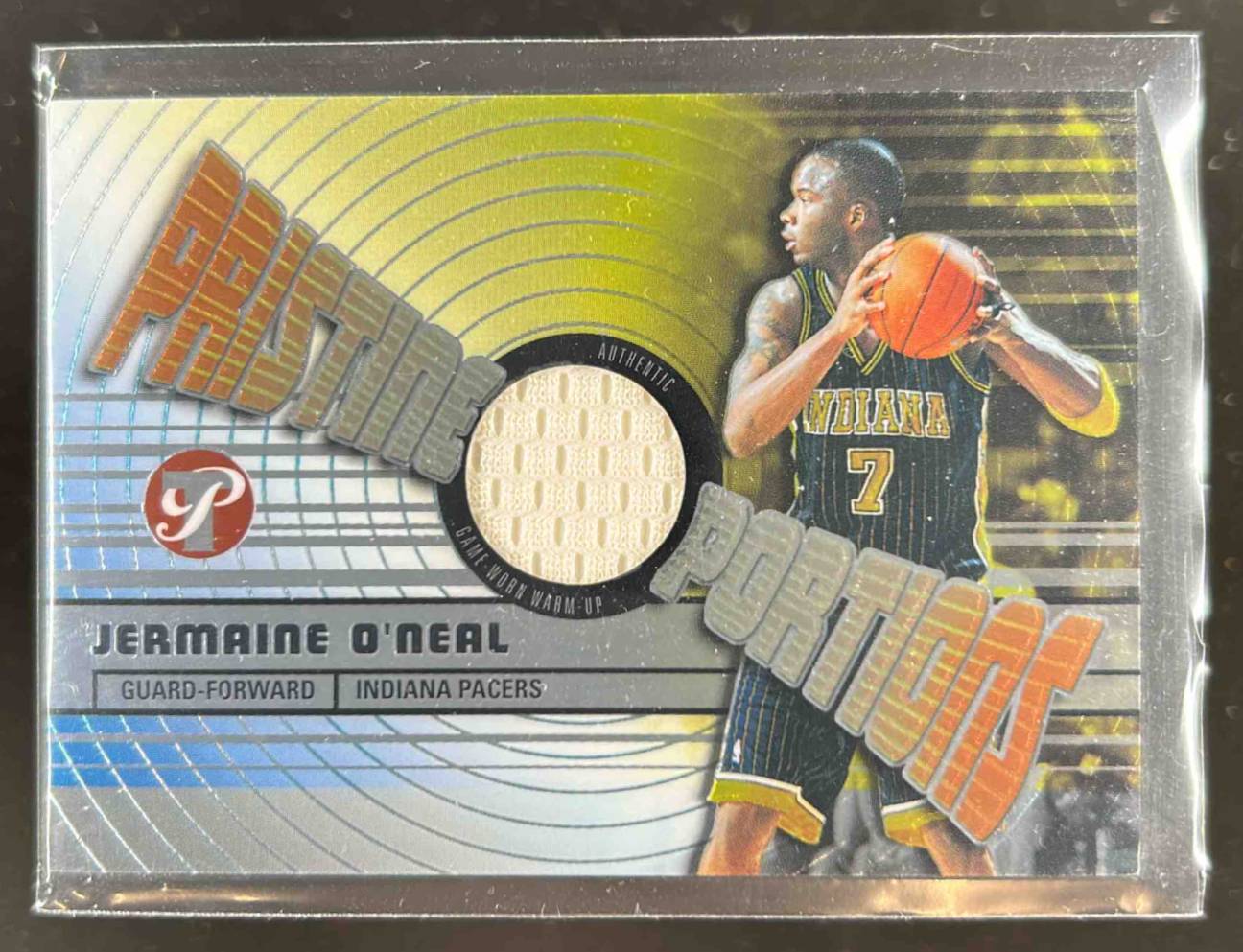 Card image for 2002-03 TOPPS PRISTINE JERMAINE O'NEAL PORTIONS #PPO-JO INDIANA PACERS