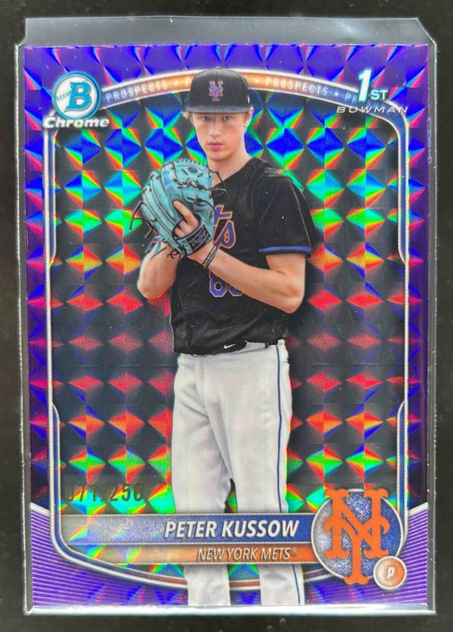 Card image for Peter Kussow 2025 Bowman Draft Chrome Purple Geometric Refractor /250