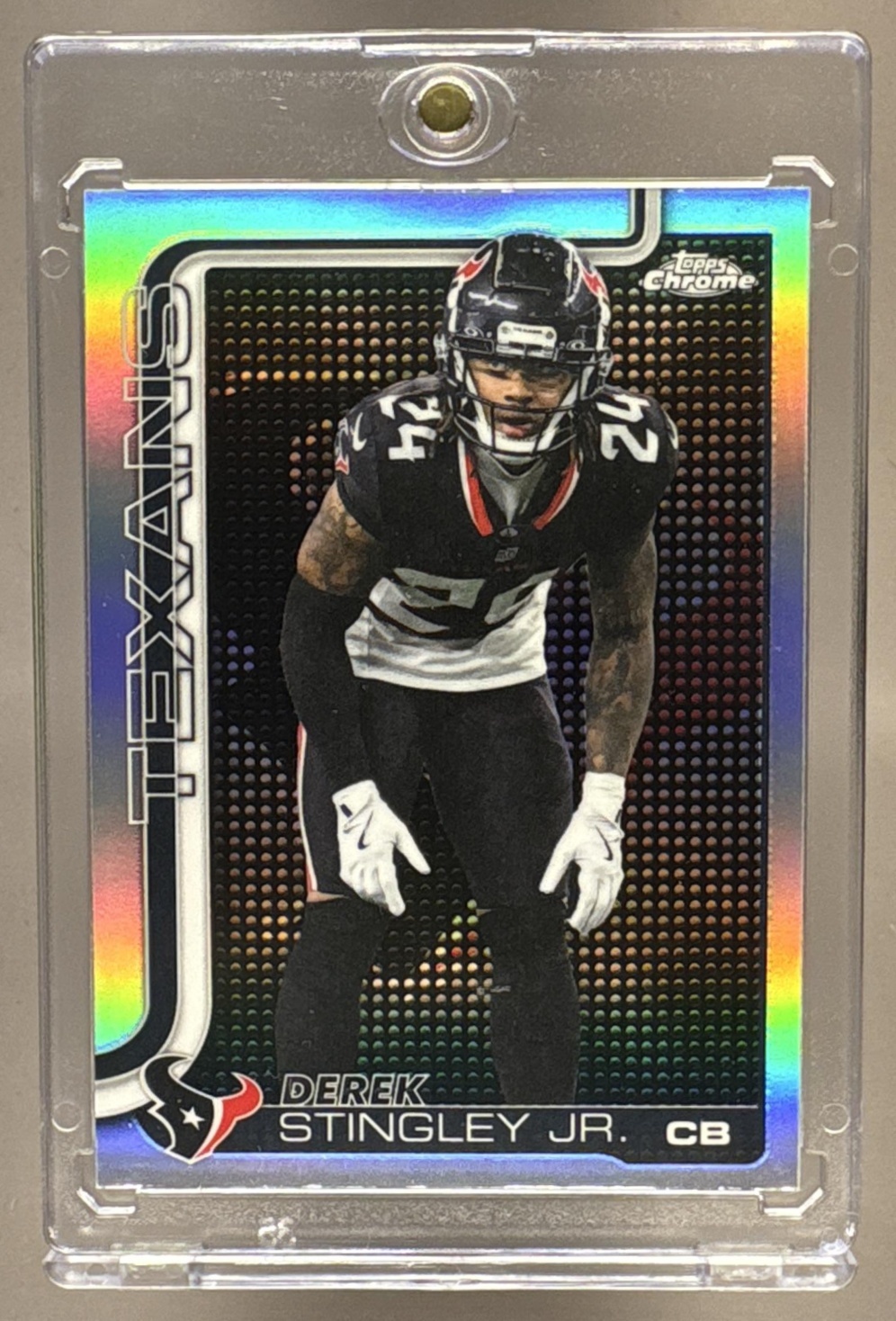 2025 TOPPS CHROME DEREK STINGLEY JR. #116 LIGHTBOARD LOGO VARIATION TEXANS