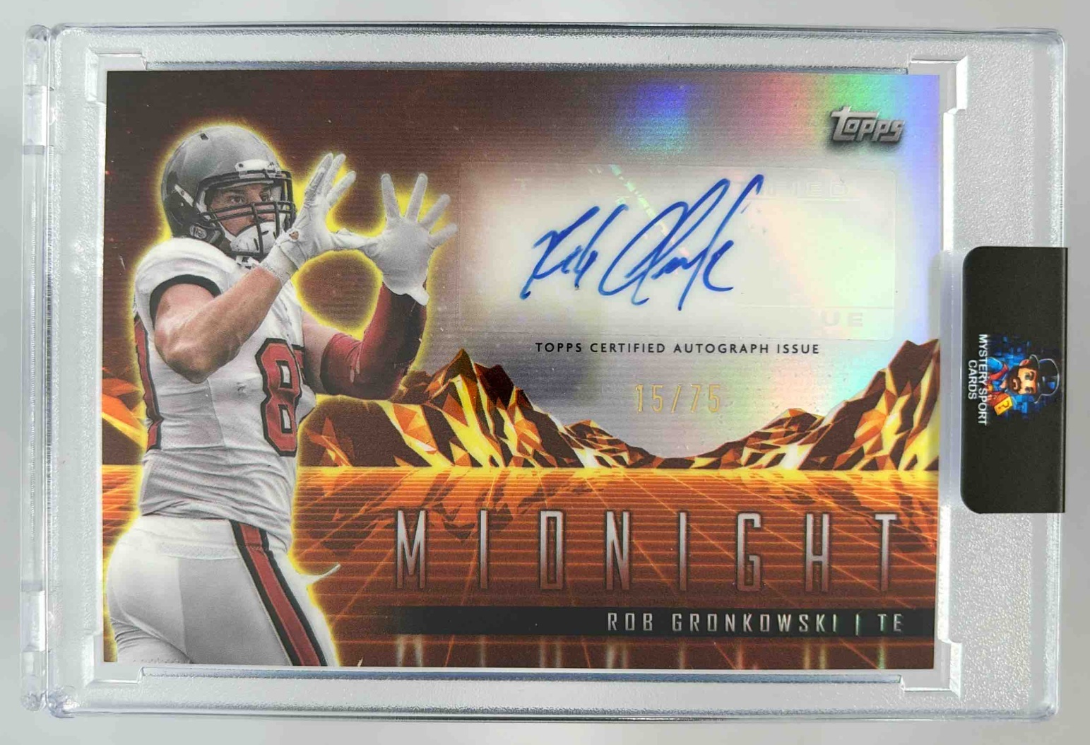 Card image for 2024 Topps Midnight Rob Gronkowski Horizon Signatures Dusk /75 #HZS-RGR Auto Buccaneers