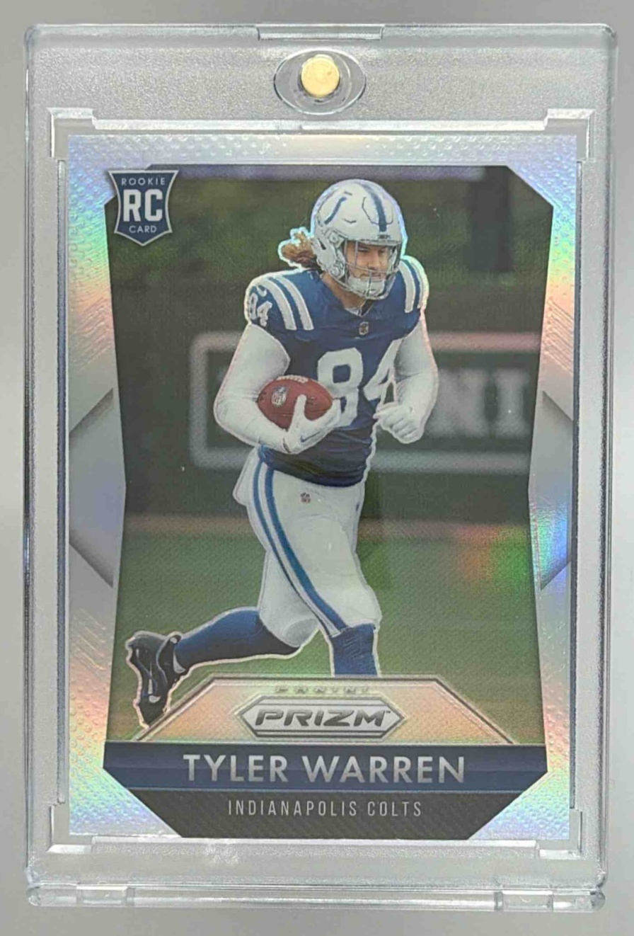 Card image for 2025 Panini Prizm Tyler Warren Rookie Flashback Silver #6 RC Colts