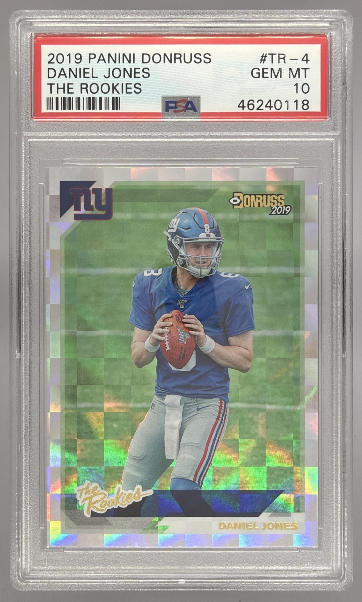 Card image for 2019 Panini Football Donruss Daniel Jones The Rookies #TR-4 RC New York Giants