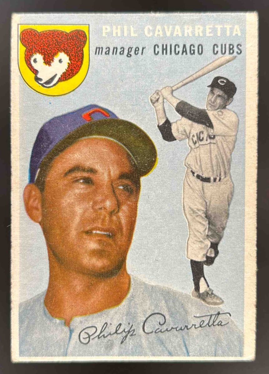 Card image for 1954 TOPPS BASEBALL PHIL CAVARRETTA #55 CHICAGO CUBS