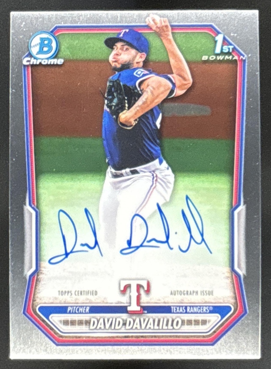 Card image for David Davalillo 2026 Bowman Chrome Prospect Auto Texas Rangers