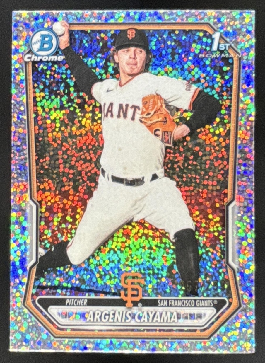 Card image for 2026 Bowman Argenis Cayama Chrome Speckle Refractor /299 1st Prospect