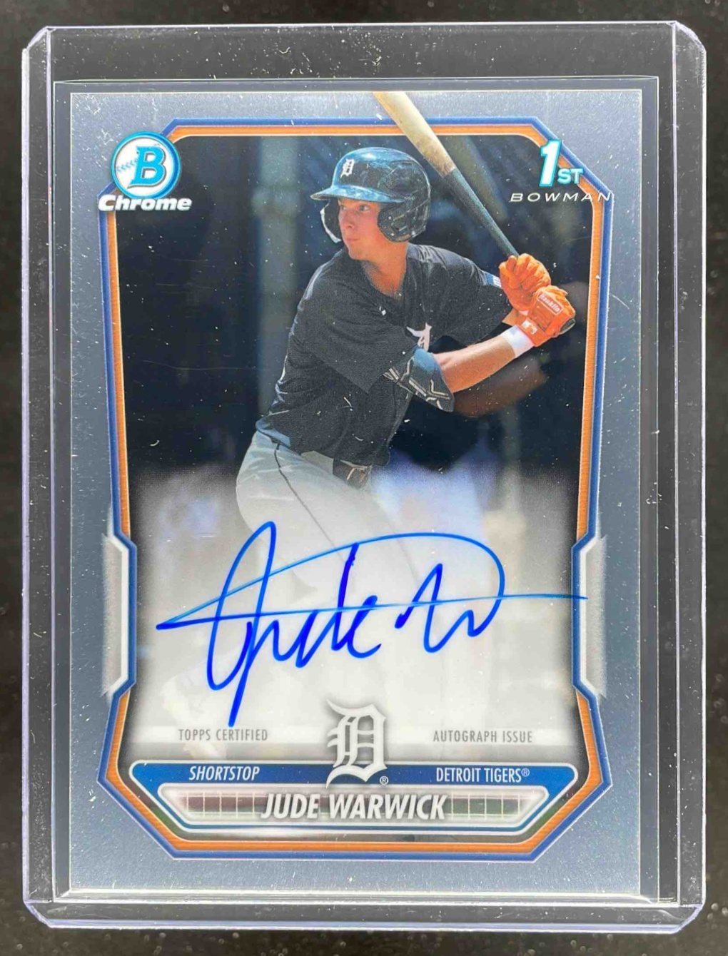 Card image for Jude Warwick 2026 Bowman Chrome Auto #CPA-JW 1st Prospect Detroit Tigers