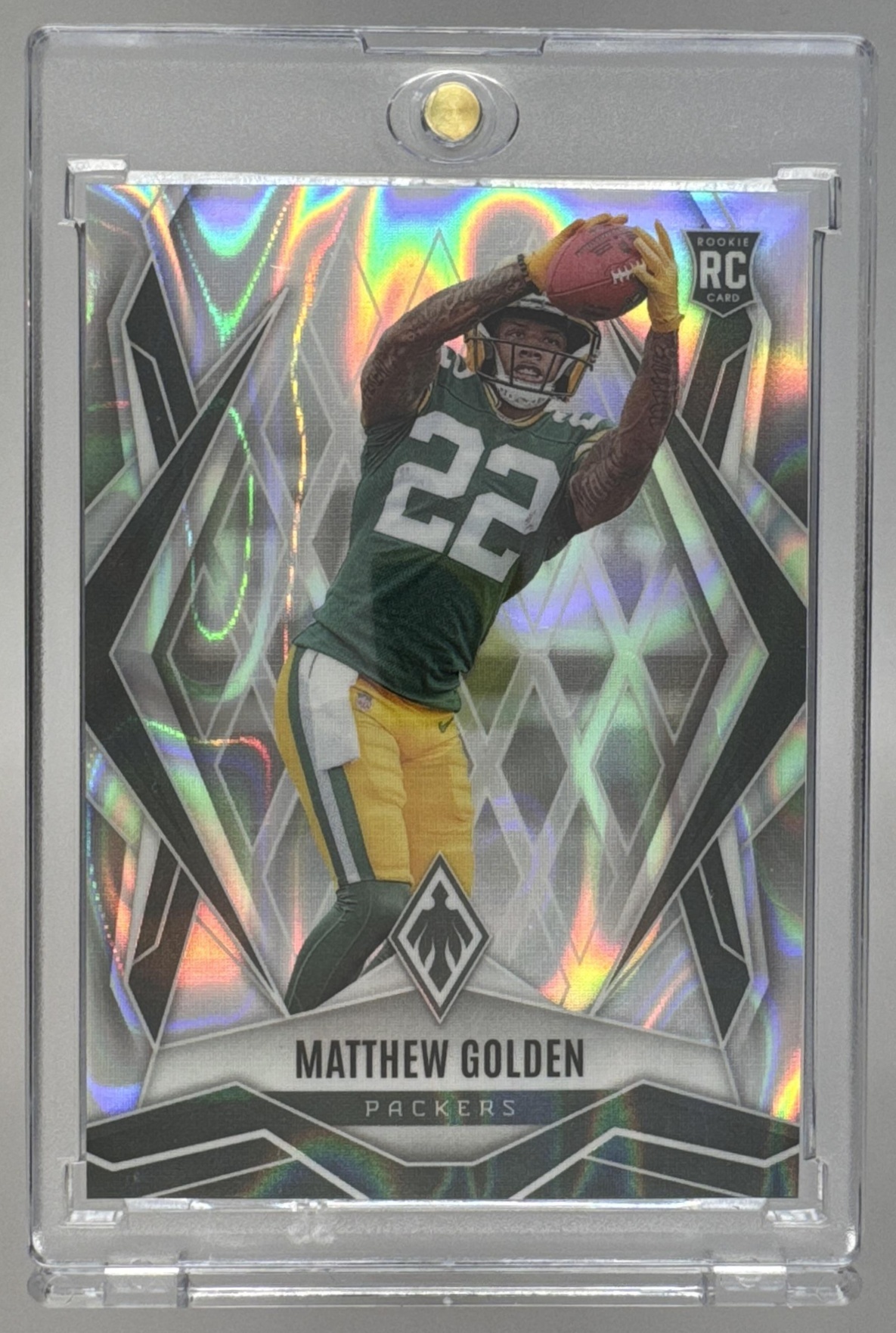 Card image for 2025 Panini Football Phoenix Matthew Golden #174 RC Green Bay Packers