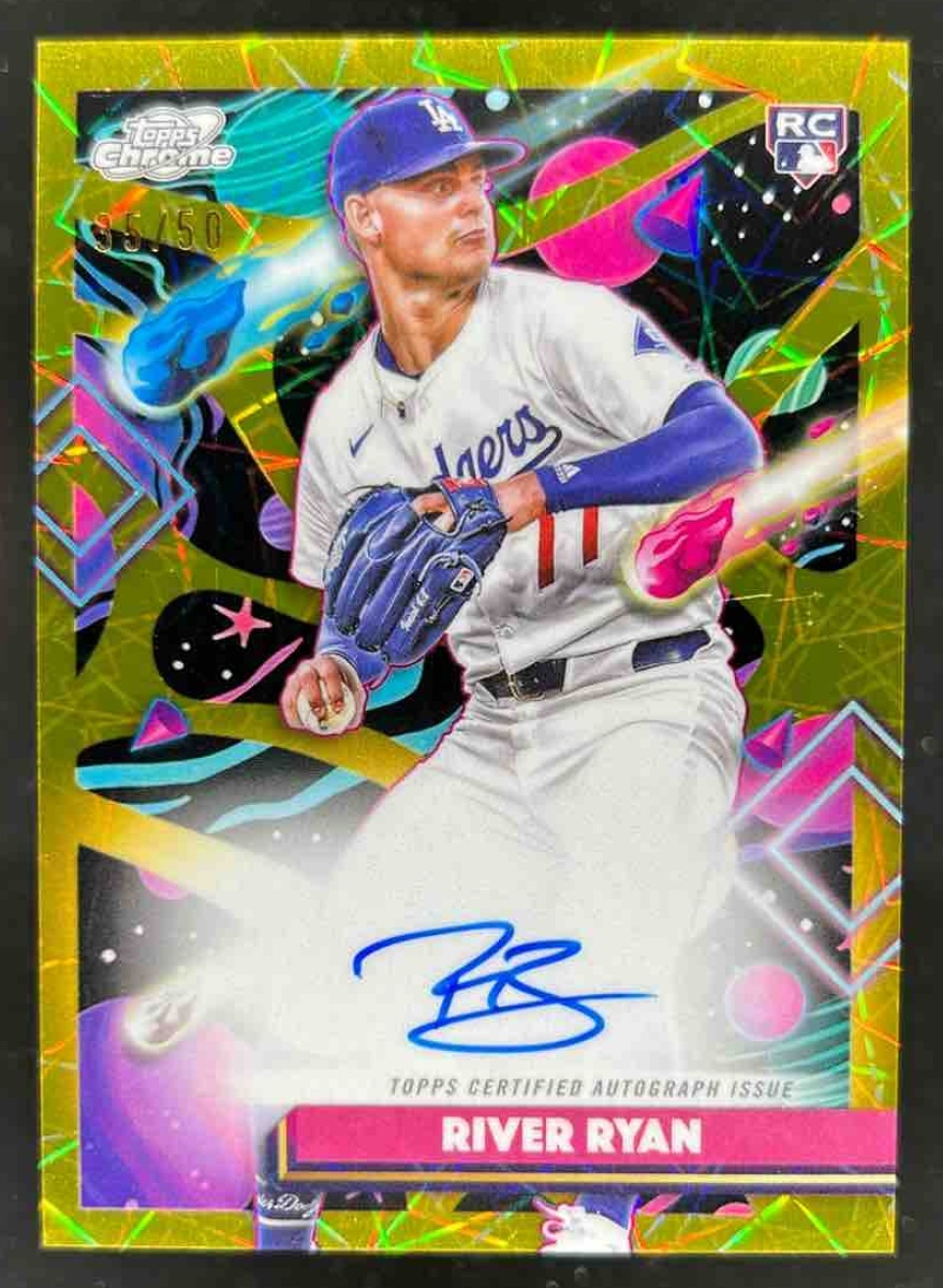 Card image for River Ryan 2025 Topps Cosmic Chrome Auto Gold Interstellar Refractor /50