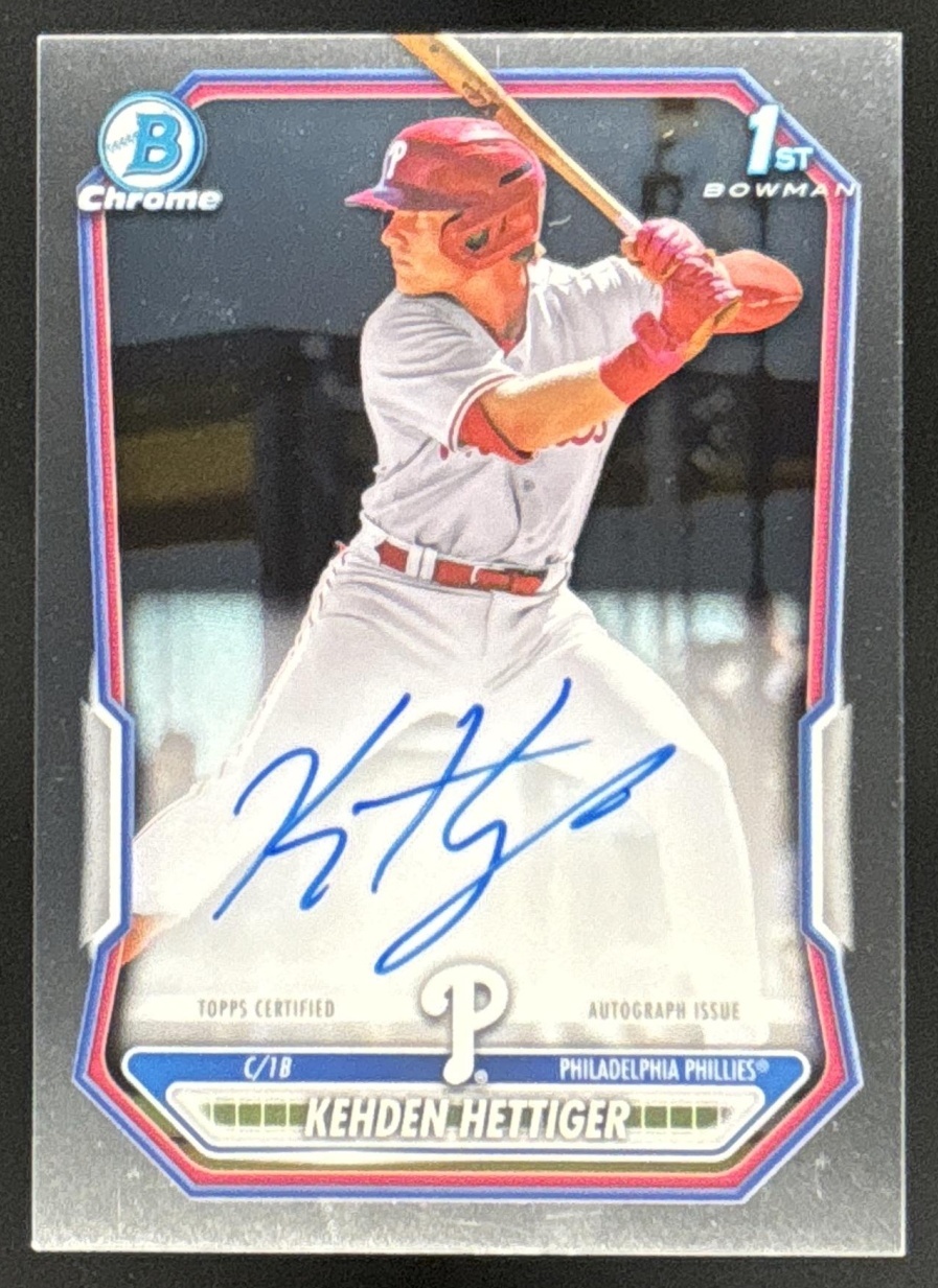Card image for Kehden Hettiger 2026 Bowman Chrome Prospect Auto Philadelphia Phillies