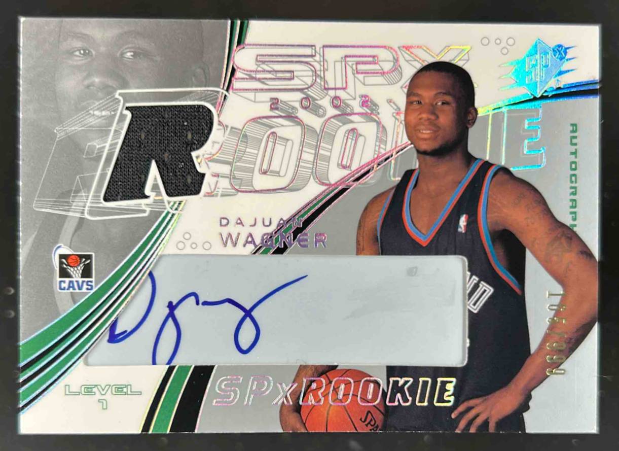 Card image for 2002-03 SPX DAJUAN WAGNER /999 #128 MEM AUTO RC ROOKIE CLEVELAND CAVALIERS