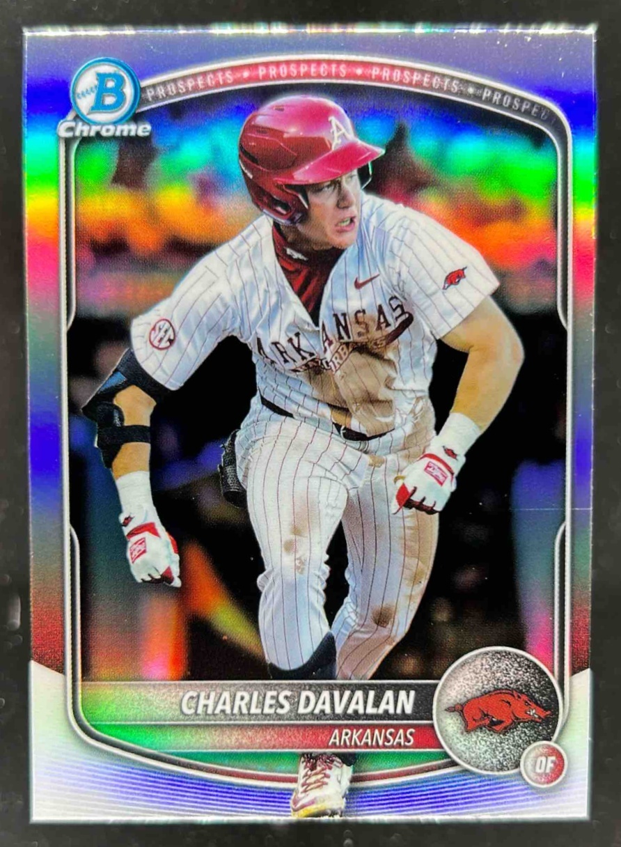 Card image for Charles Davalan 2025 Bowman Baseball Draft Chrome College Variation