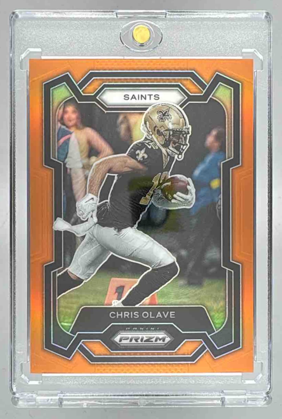 Card image for 2023 Panini Football Prizm Chris Olave Orange /249 #212 New Orleans Saints